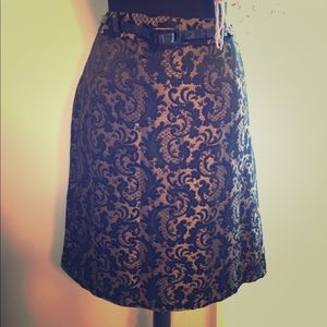 Black and Gold Covington jacquard skirt